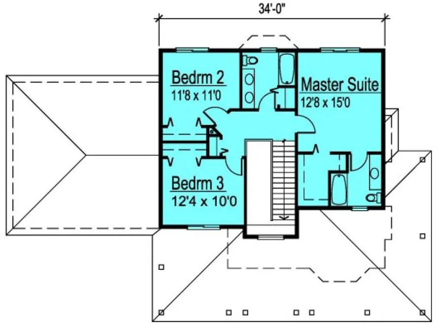 Second Floor Plan for House Plan #574010