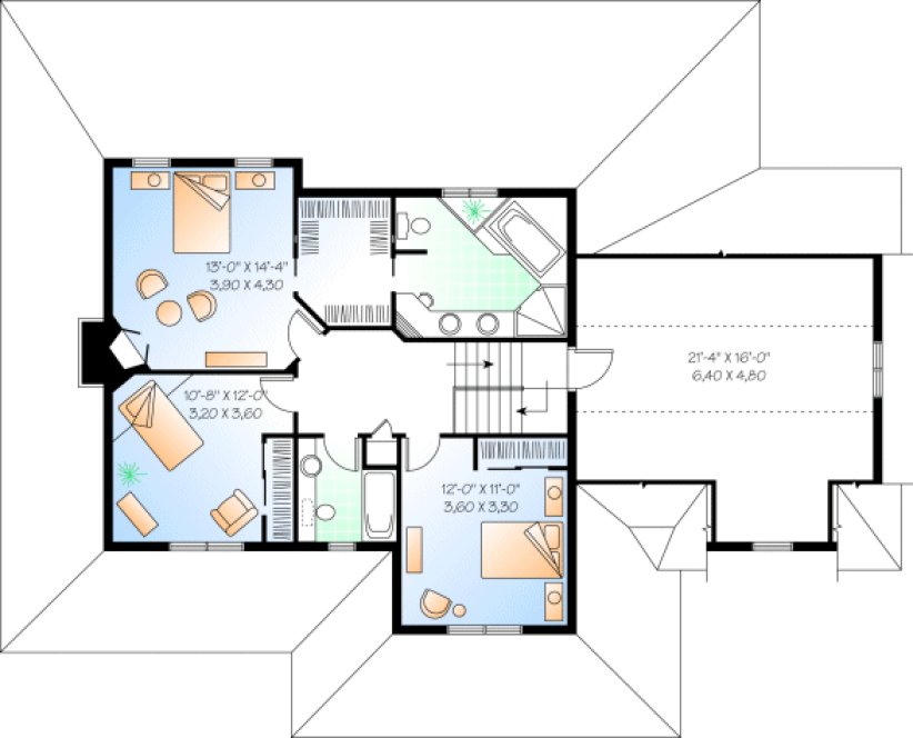 Second Floor Plan for House Plan #142183
