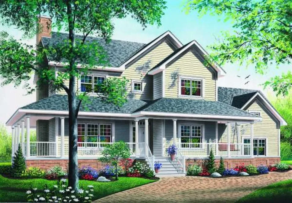 Full Rendering for House Plan #142183
