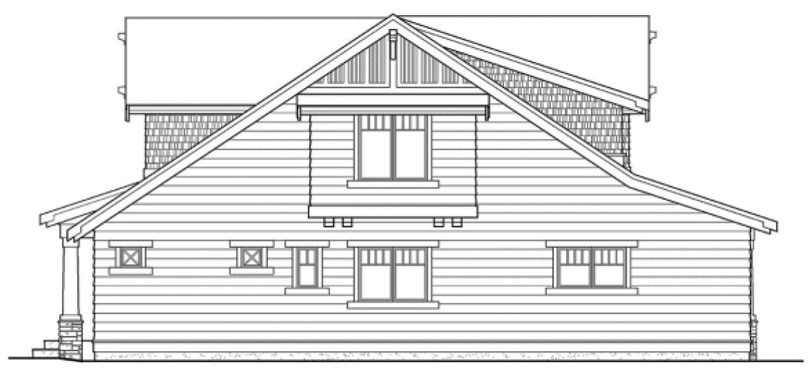 Left Elevation for House Plan #334881