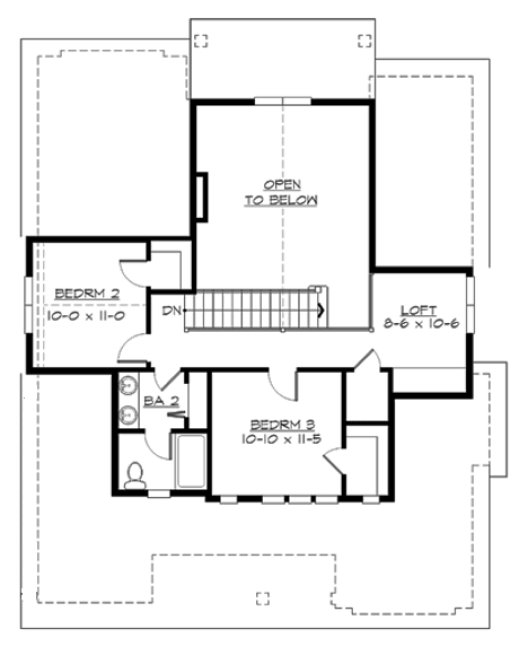 Second Floor Plan for House Plan #334881