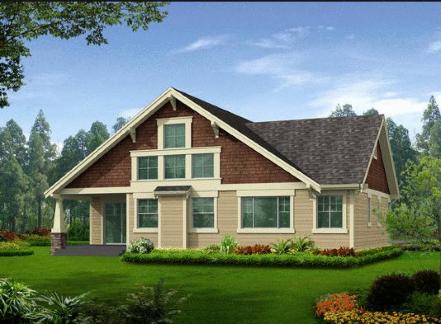 Rear Elevation for House Plan #332671