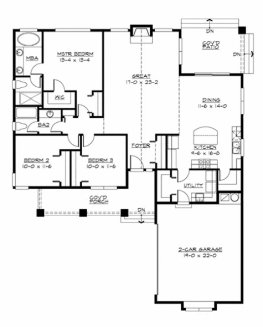 Main Floor Plan for House Plan #332671