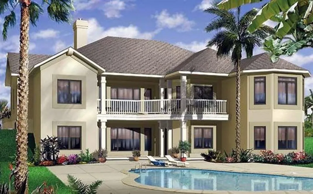 Rear Elevation for House Plan #142123