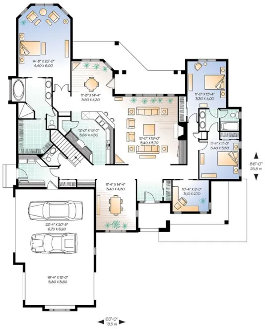 Main Floor Plan for House Plan #142123