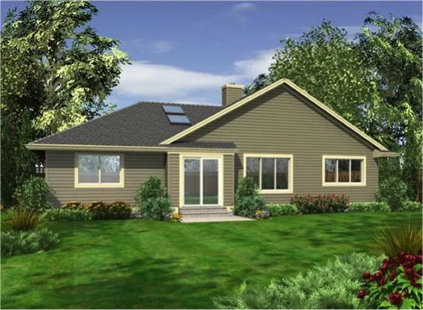 Rear Elevation for House Plan #330661