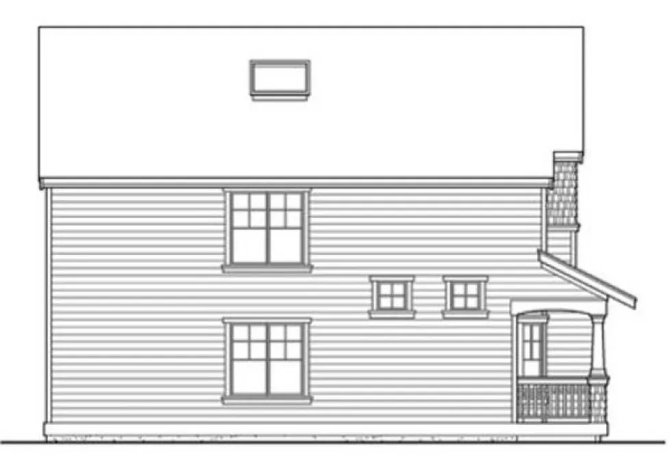Left Elevation for House Plan #334871