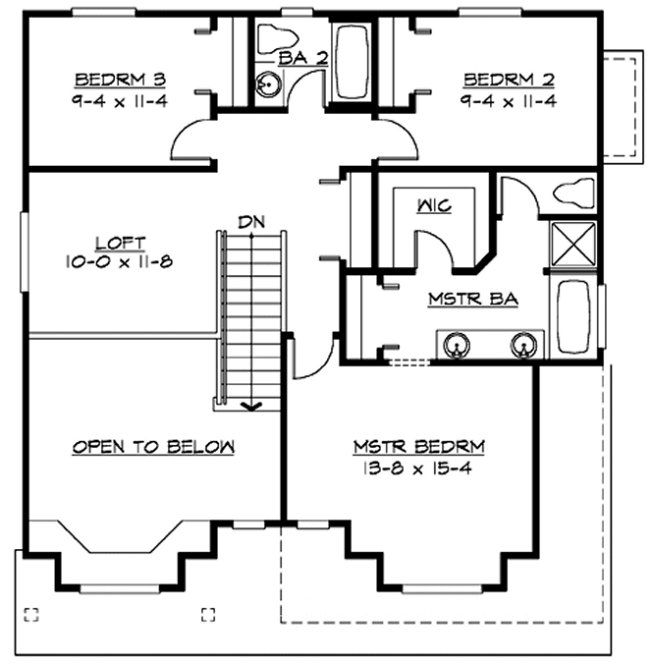 Second Floor Plan for House Plan #334871