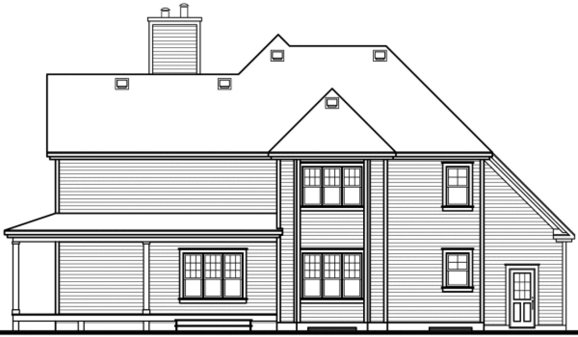 Rear Elevation for House Plan #144083