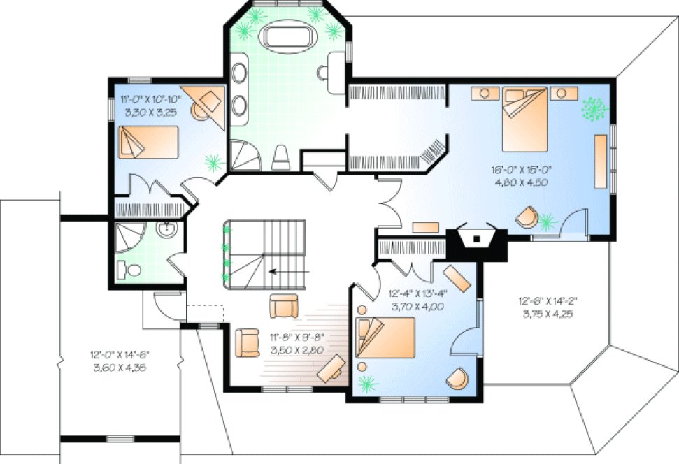Second Floor Plan for House Plan #144083