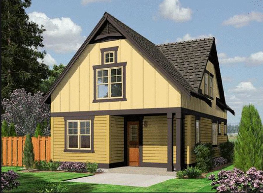 Rear Elevation for House Plan #334341