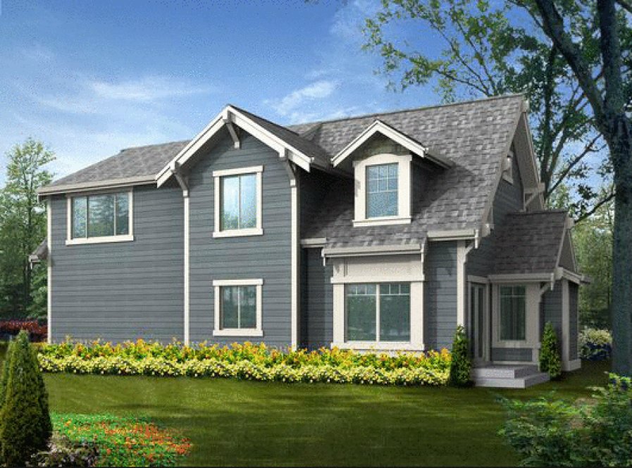 Rear Elevation for House Plan #338071