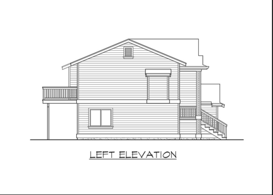 Left Elevation for House Plan #335171