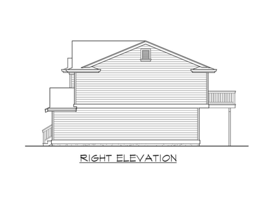 Right Elevation for House Plan #335171
