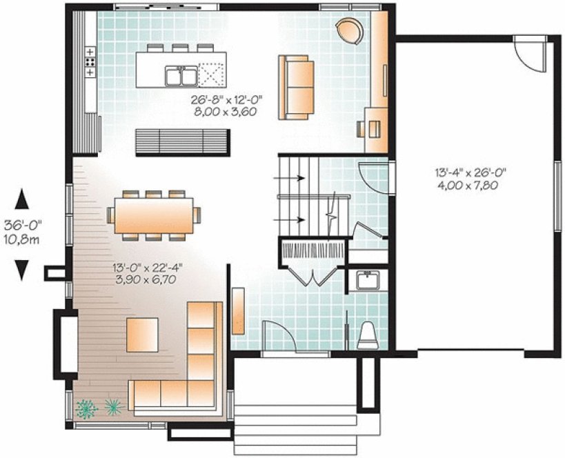 Main Floor Plan for House Plan #143173