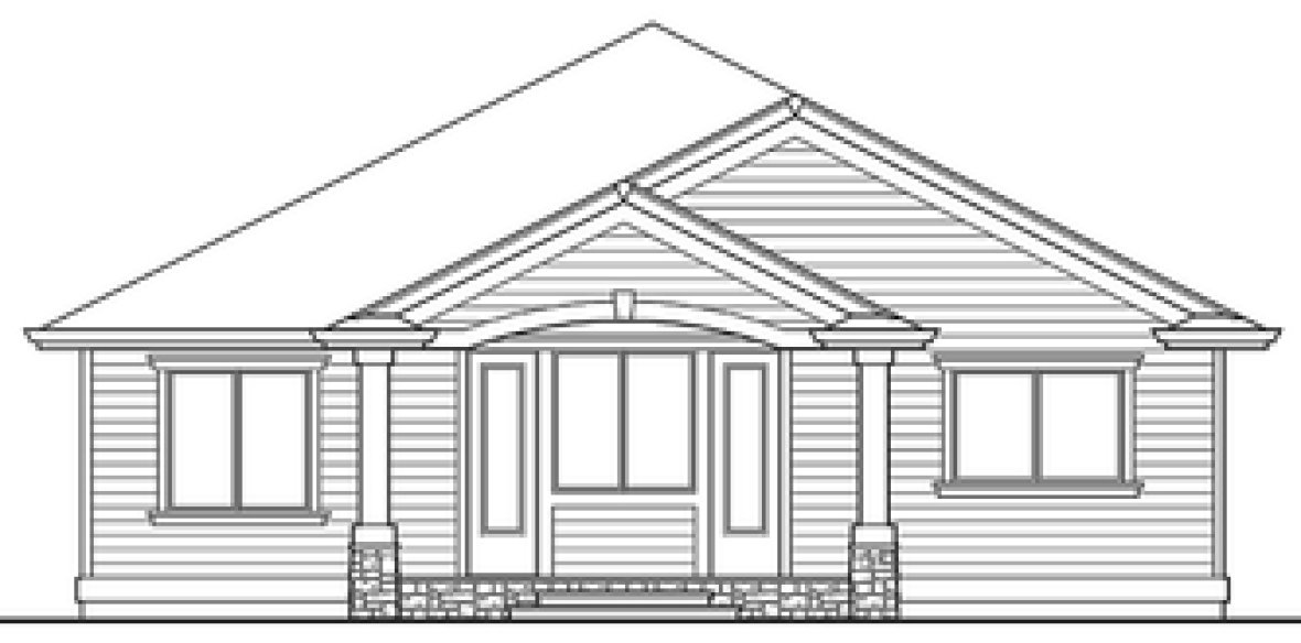 Rear Elevation for House Plan #339841