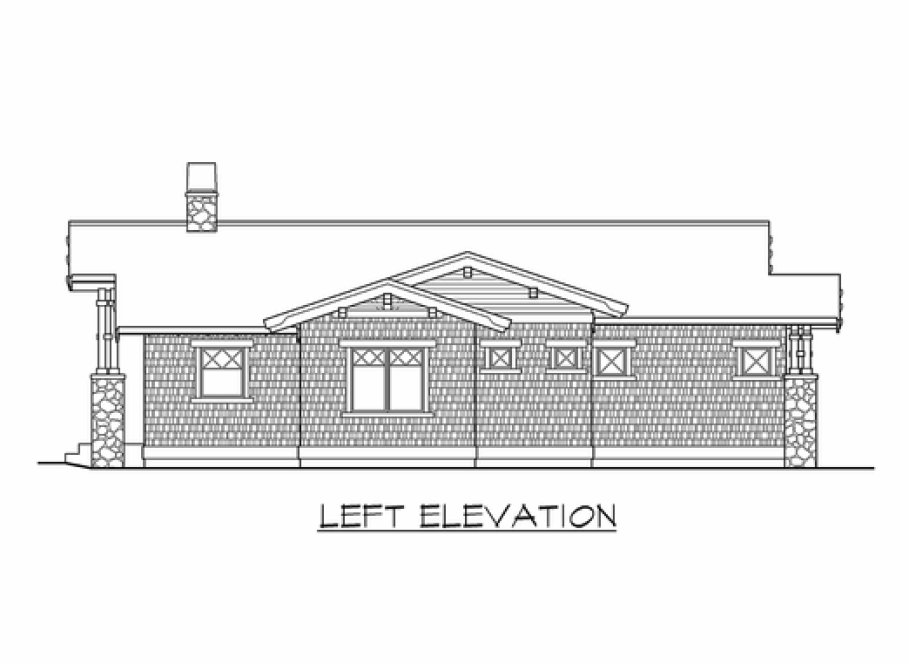 Left Elevation for House Plan #339421