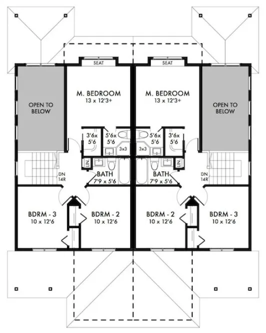 Second Floor Plan for House Plan #591009