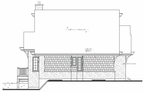 Left Elevation for House Plan #147592