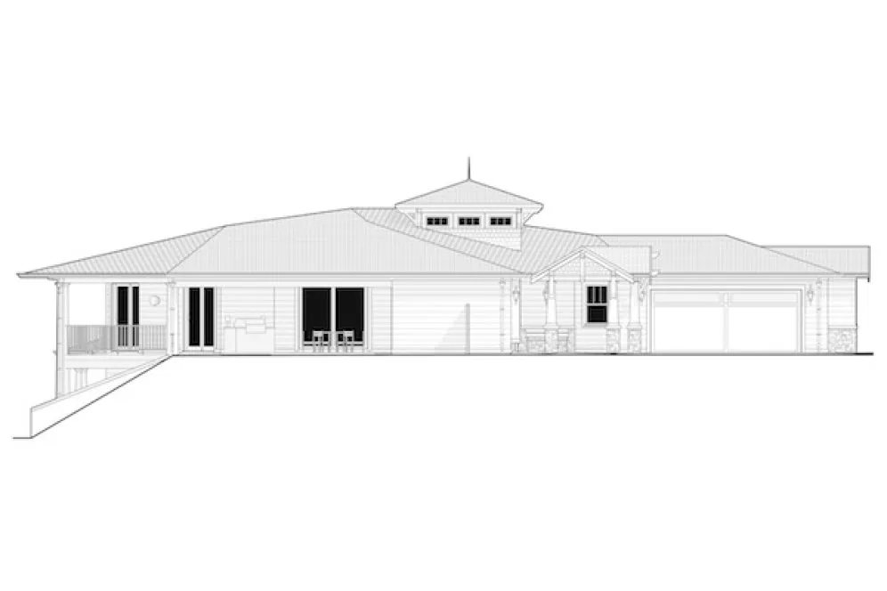 Left Elevation for House Plan #595043