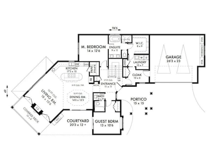 Main Floor Plan for House Plan #595043