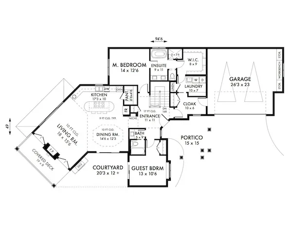Main Floor Plan for House Plan #595043