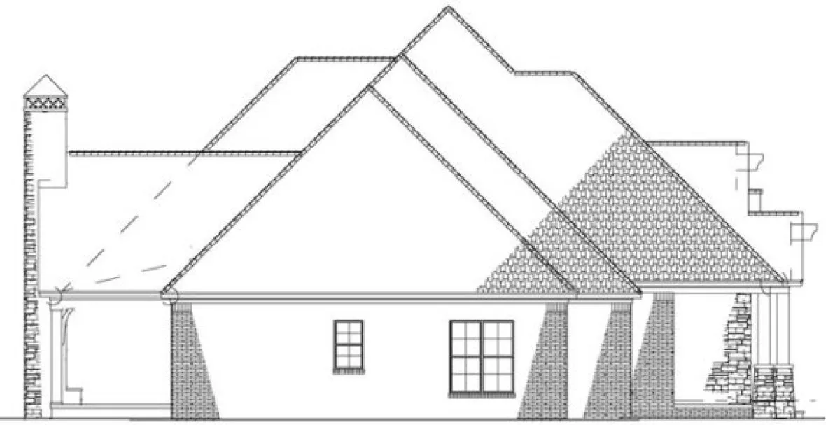 Left Elevation for House Plan #312241