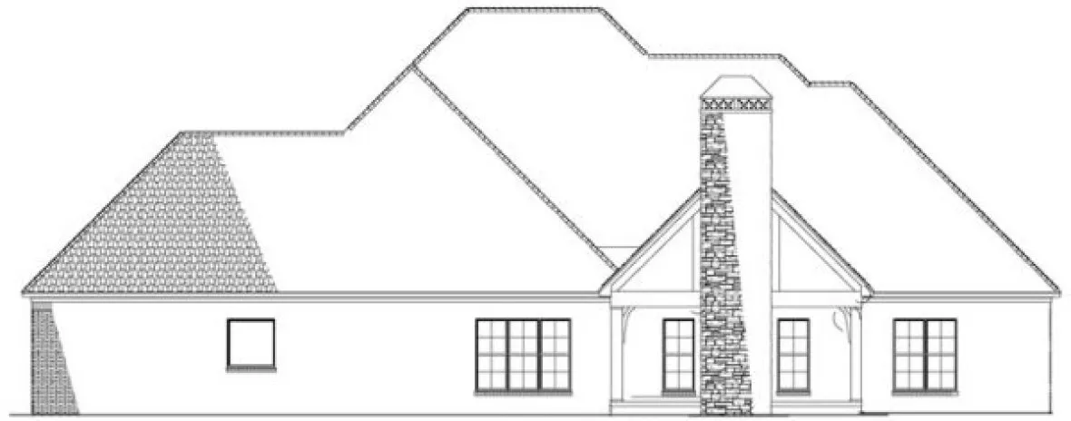 Rear Elevation for House Plan #312241