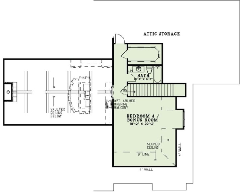 Attic Plan for House Plan #312241