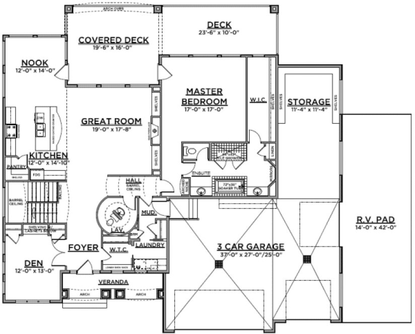 Main Floor Plan for House Plan #555212