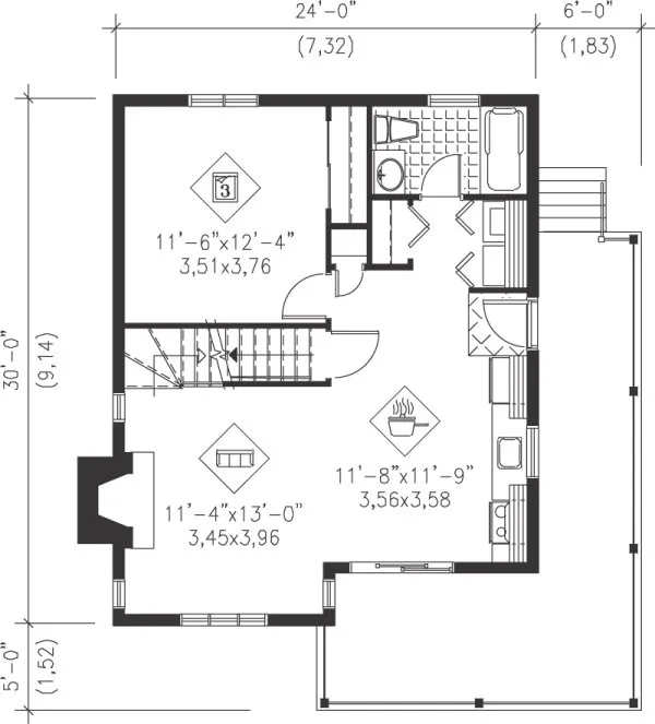 Main Floor Plan for House Plan #171126
