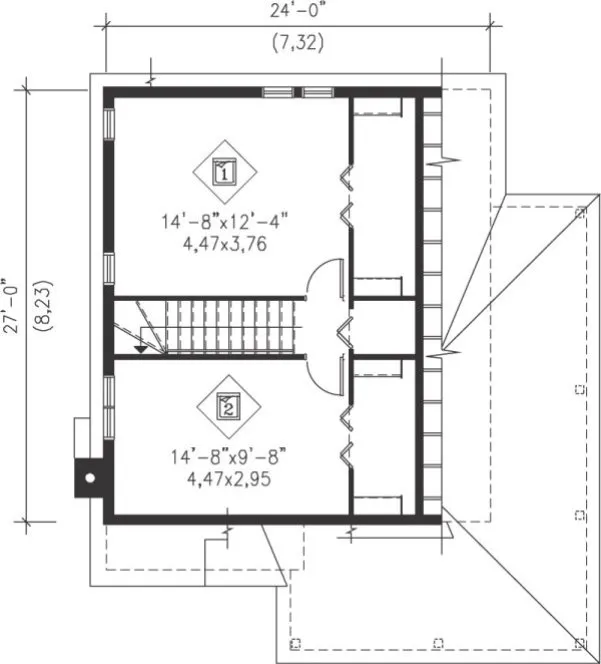 Second Floor Plan for House Plan #171126
