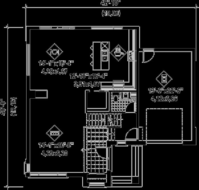 Main Floor Plan for House Plan #173541