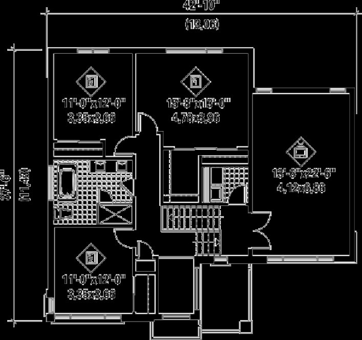 Second Floor Plan for House Plan #173541