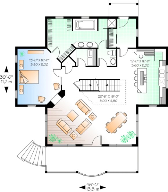 Main Floor Plan for House Plan #148193