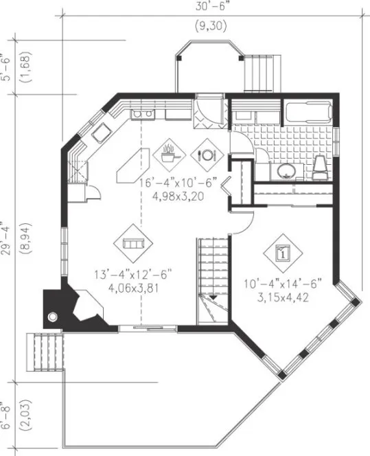 Main Floor Plan for House Plan #171211