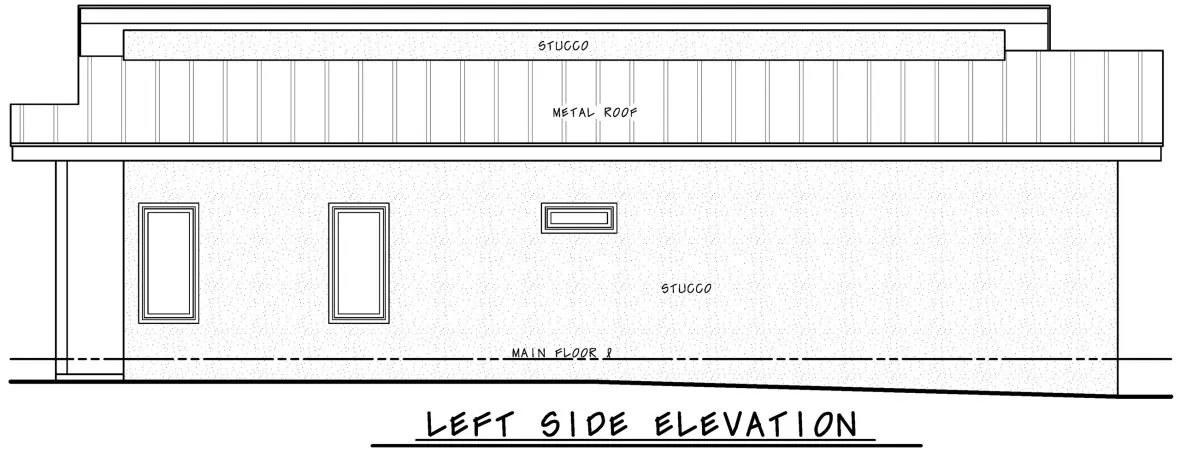 Left Elevation for House Plan #152331