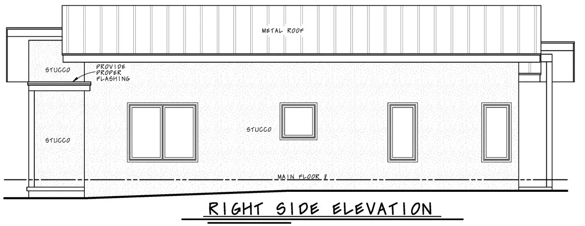 Right Elevation for House Plan #152331
