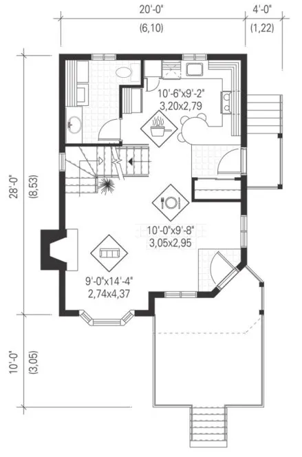 Main Floor Plan for House Plan #171562