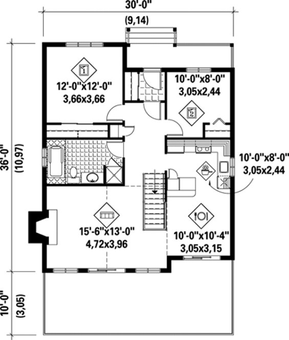 Main Floor Plan for House Plan #174100
