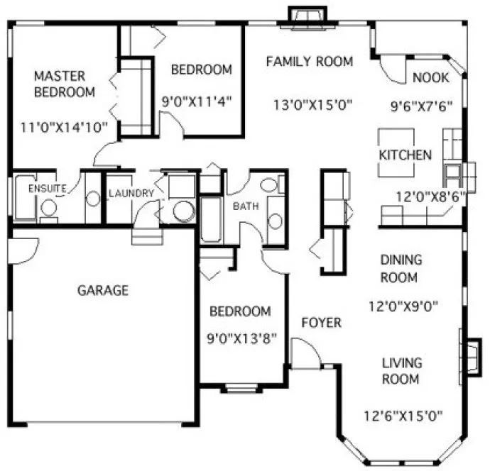 Main Floor Plan for House Plan #500451