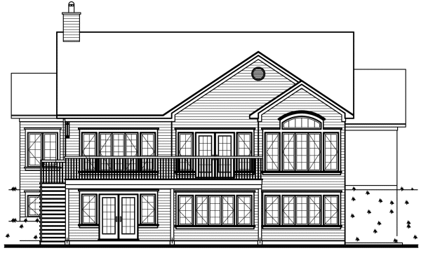 Rear Elevation for House Plan #146193