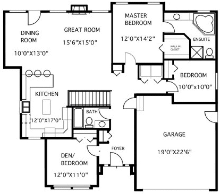 Main Floor Plan for House Plan #509751