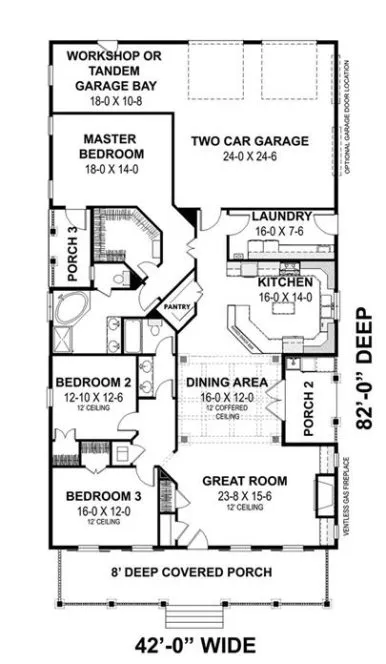 Main Floor Plan for House Plan #439022