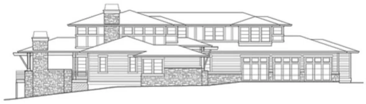 Left Elevation for House Plan #332014