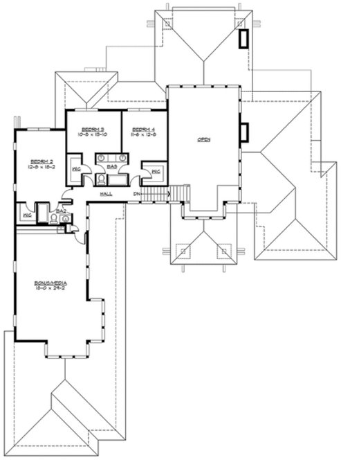 Second Floor Plan for House Plan #332014