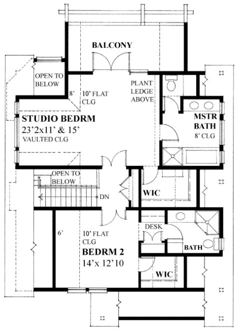 Second Floor Plan for House Plan #262591