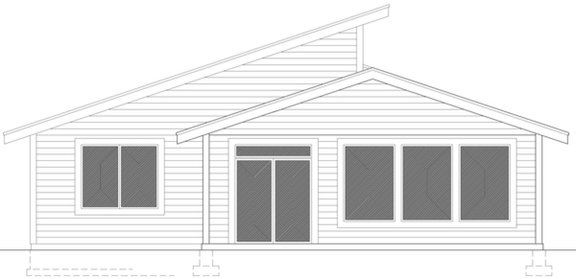 Rear Elevation for House Plan #804371