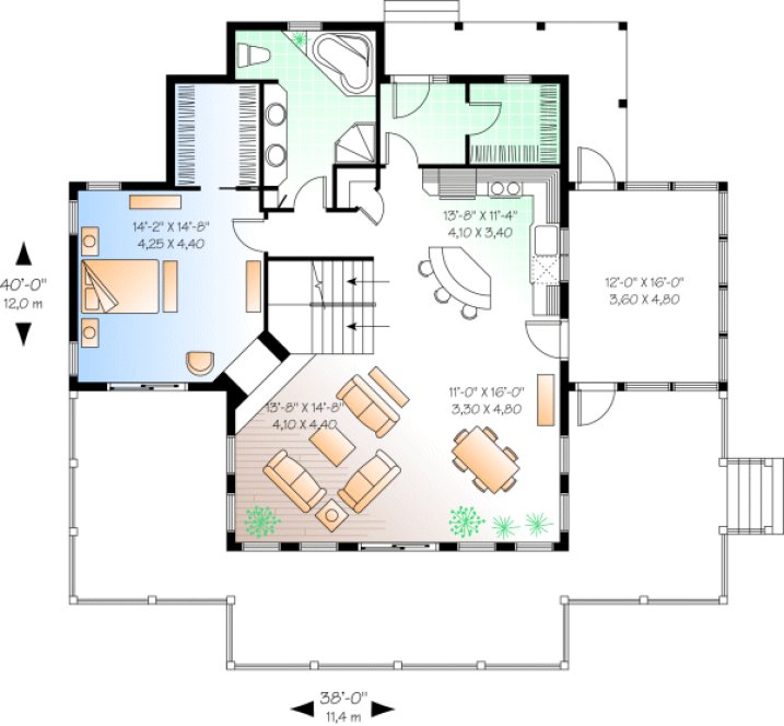Main Floor Plan for House Plan #144193