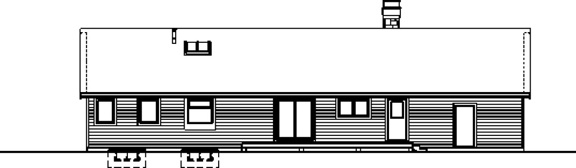 Rear Elevation for House Plan #518041